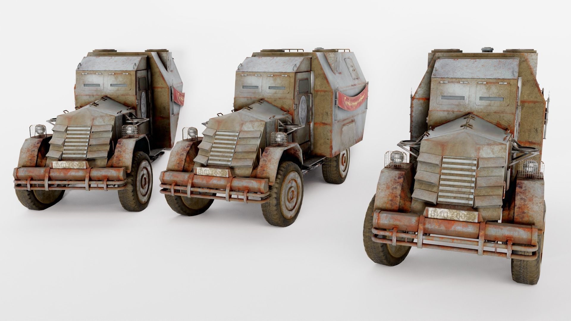 Postapocalypse armoredsuv da1 Low-poly 3D model_8