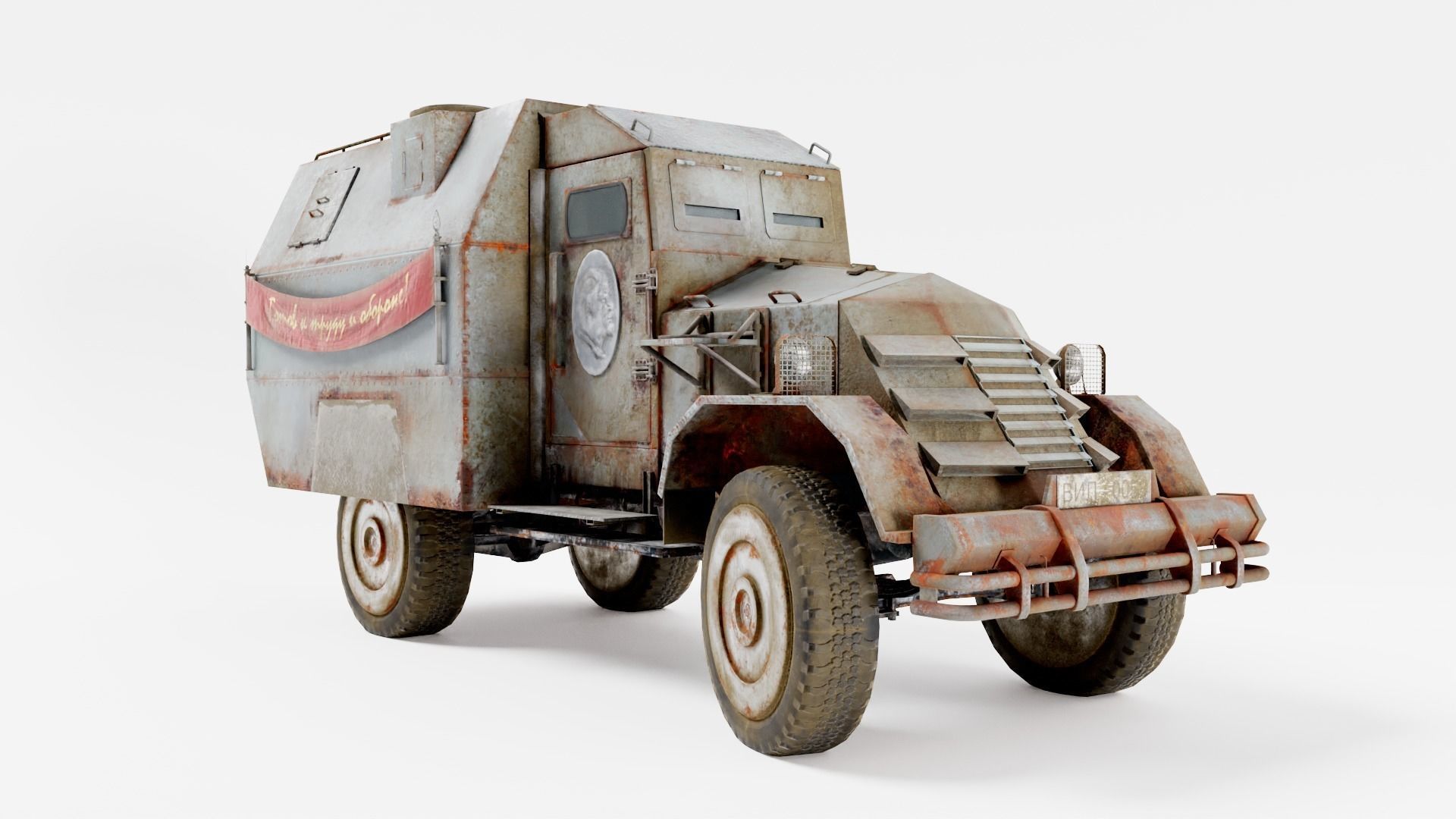 Postapocalypse armoredsuv da1 Low-poly 3D model_4