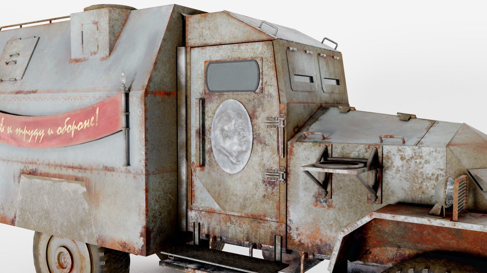 Postapocalypse armoredsuv da1 Low-poly 3D model_11