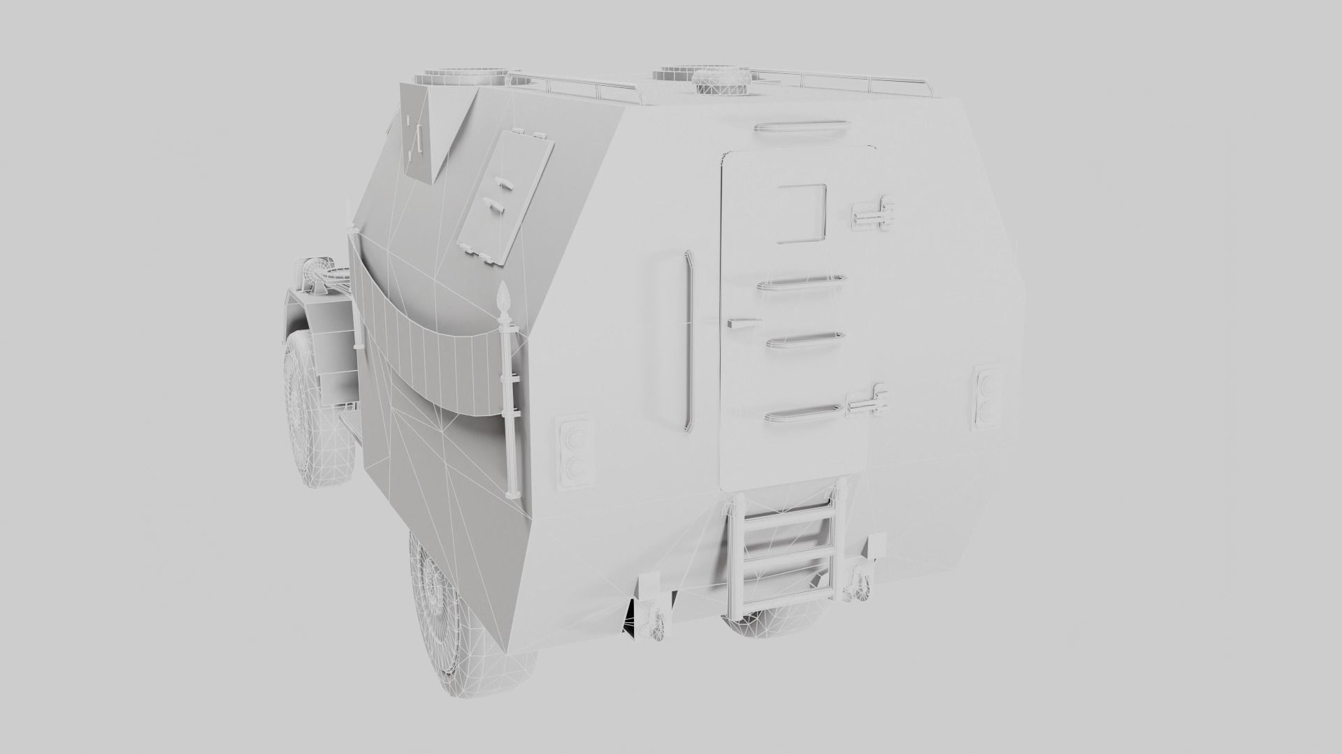 Postapocalypse armoredsuv da1 Low-poly 3D model_15