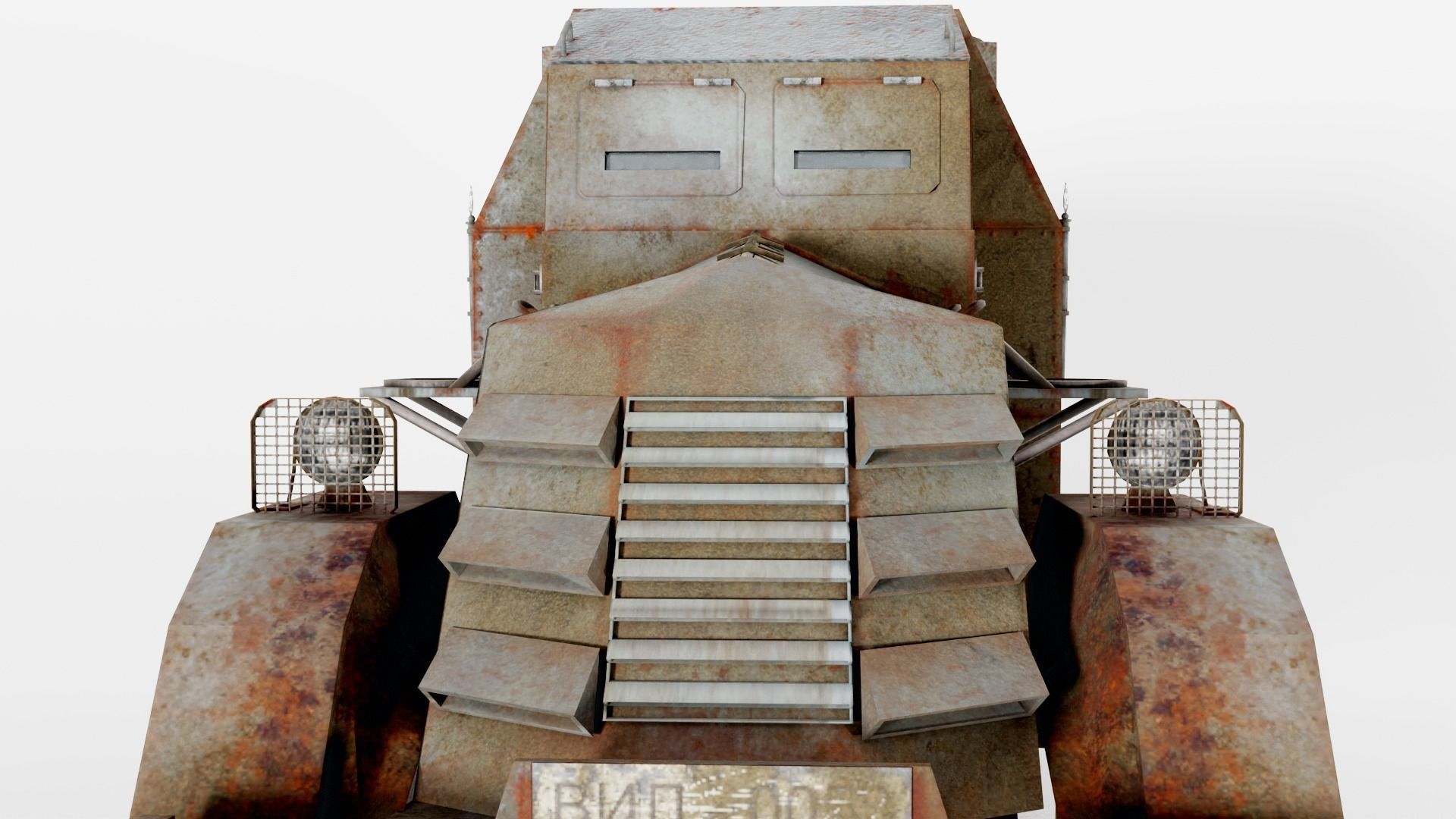 Postapocalypse armoredsuv da1 Low-poly 3D model_10