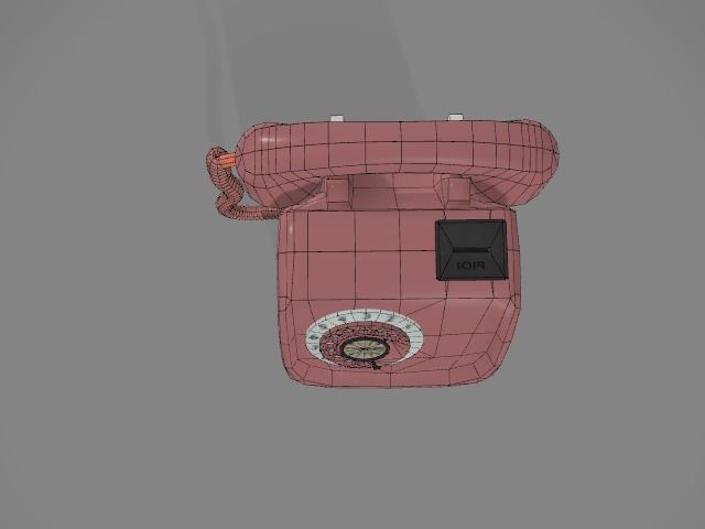 Japanese Retro Telephone  Low-poly 3D model_4