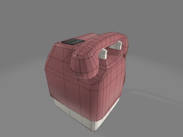 Japanese Retro Telephone  Low-poly 3D model_3