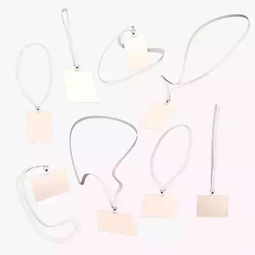 Badges two id tags hanging on hanger 3D model