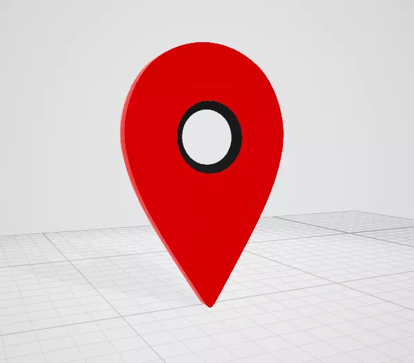 3D Pointer location pin Free 3D model_0