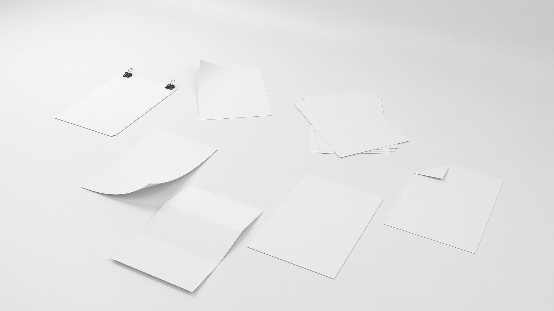 A4 Paper Set 3D model_1
