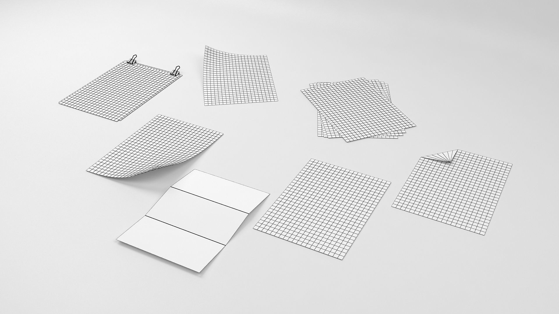 A4 Paper Set 3D model_7