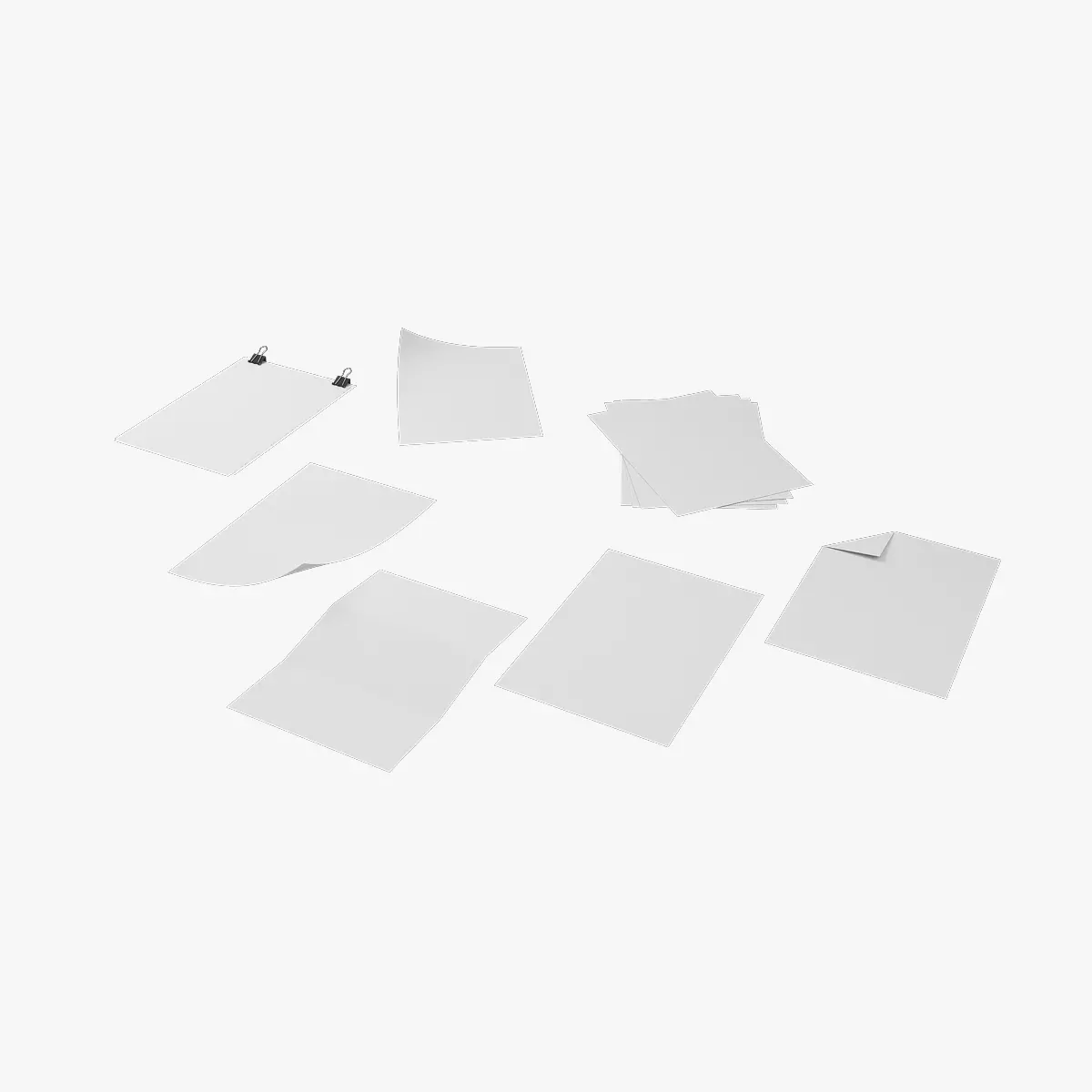 A4 Paper Set 3D model_0