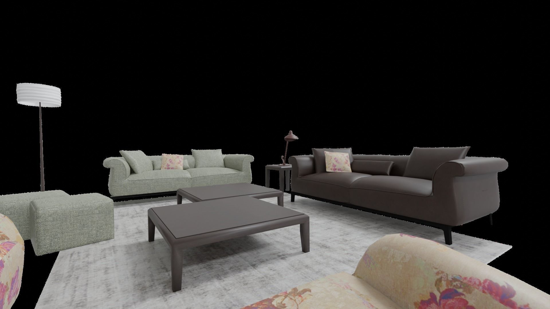Chinese Living room furniture set 3D model_7