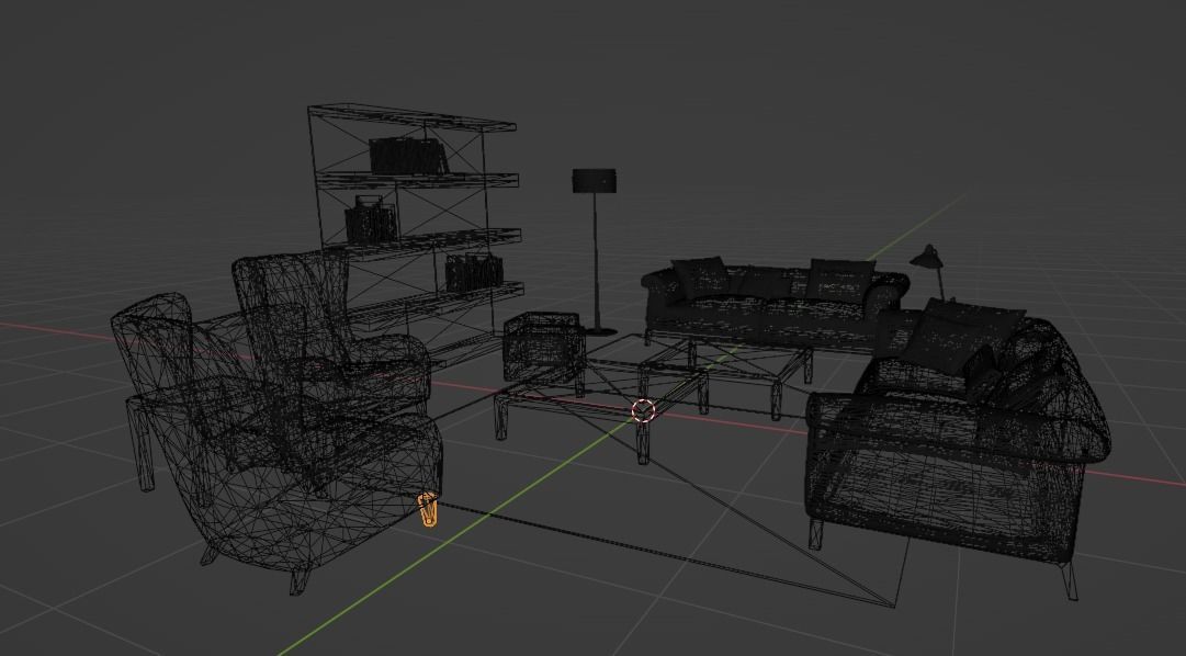 Chinese Living room furniture set 3D model_9