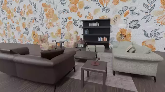 Chinese Living room furniture set 3D model