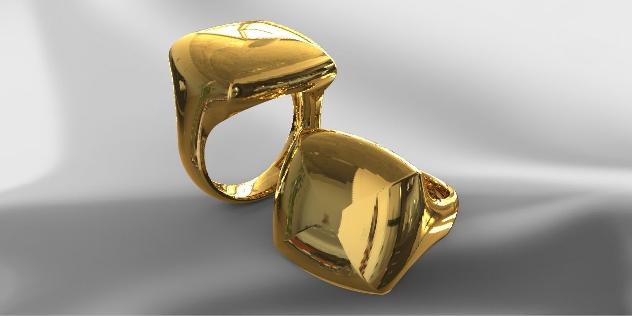 Signet ring unisex 3D print model_1
