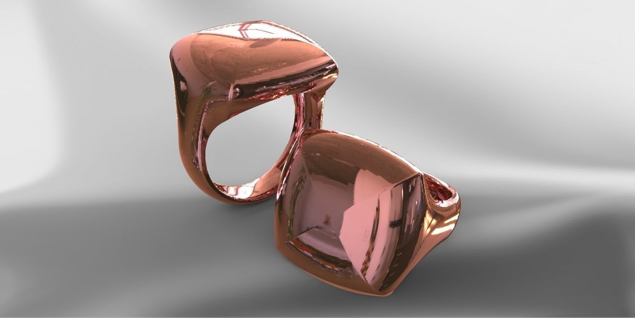 Signet ring unisex 3D print model_3