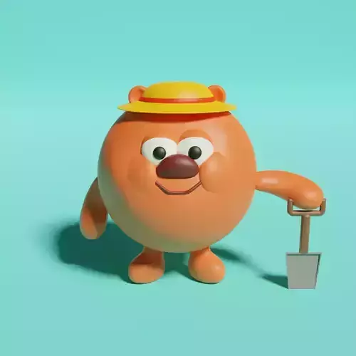 Character model from the cartoon Smeshariki Free 3D model Free 3D model