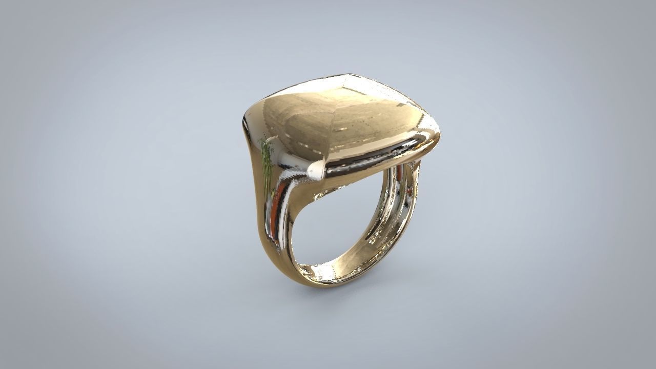 Signet ring unisex model 3D print model_6