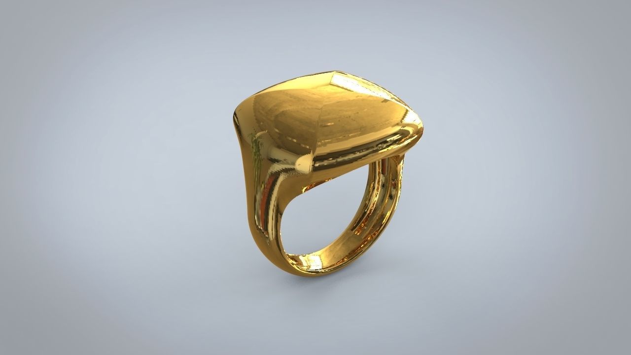 Signet ring unisex model 3D print model_5
