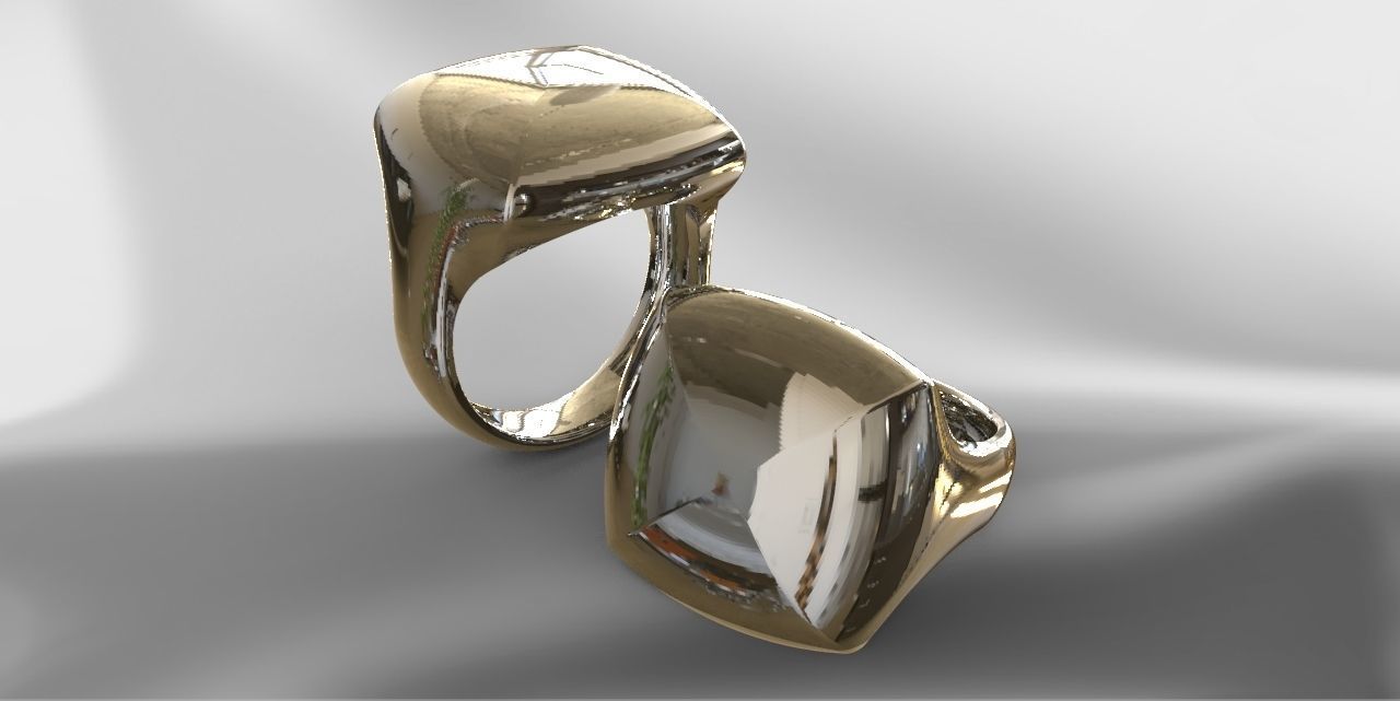 Signet ring unisex model 3D print model_1