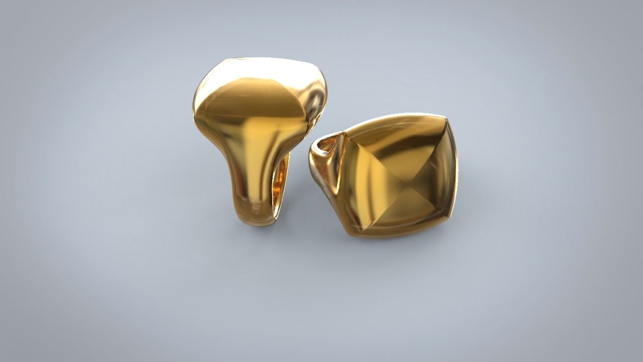 Signet ring unisex model 3D print model_4