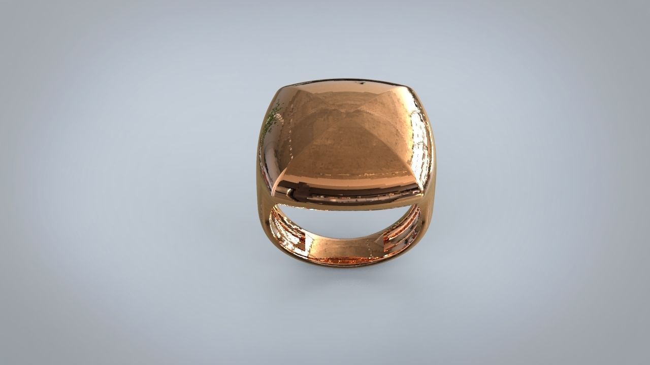 Signet ring unisex model 3D print model_7