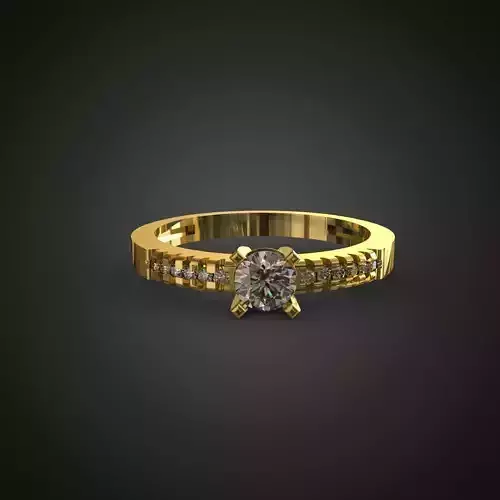 Solitaire ring 3D print model