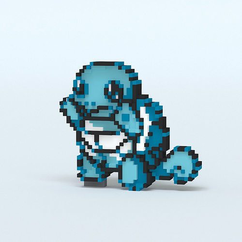 Pokemon pixelated 3D print model