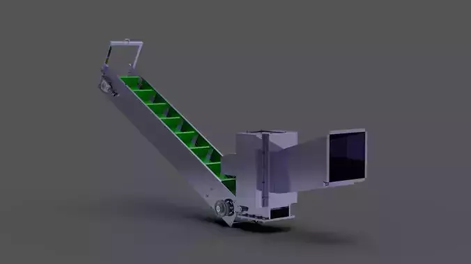 Wood Cutting Machine With Conveyor 3D model
