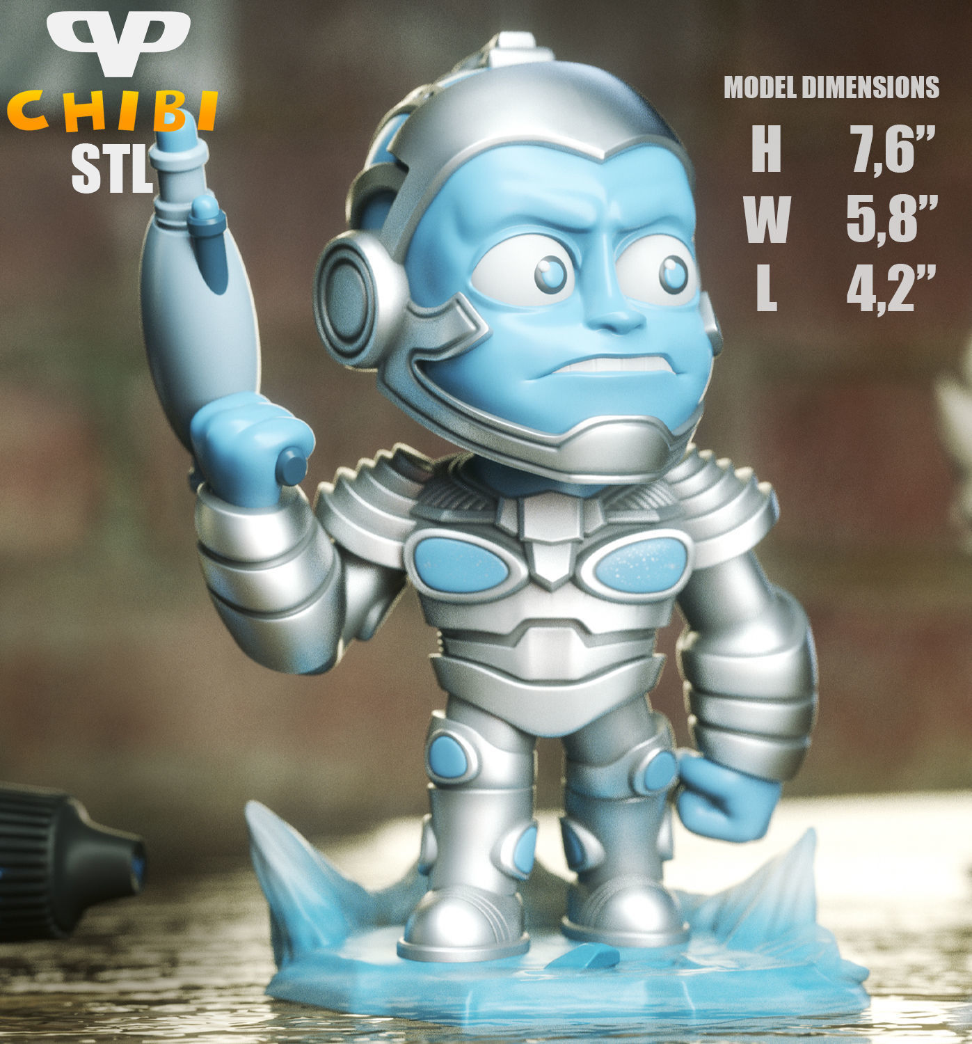 Mr Freeze Chibi STL for 3D Printing ChibiSTL 3DXM 3D print model_4