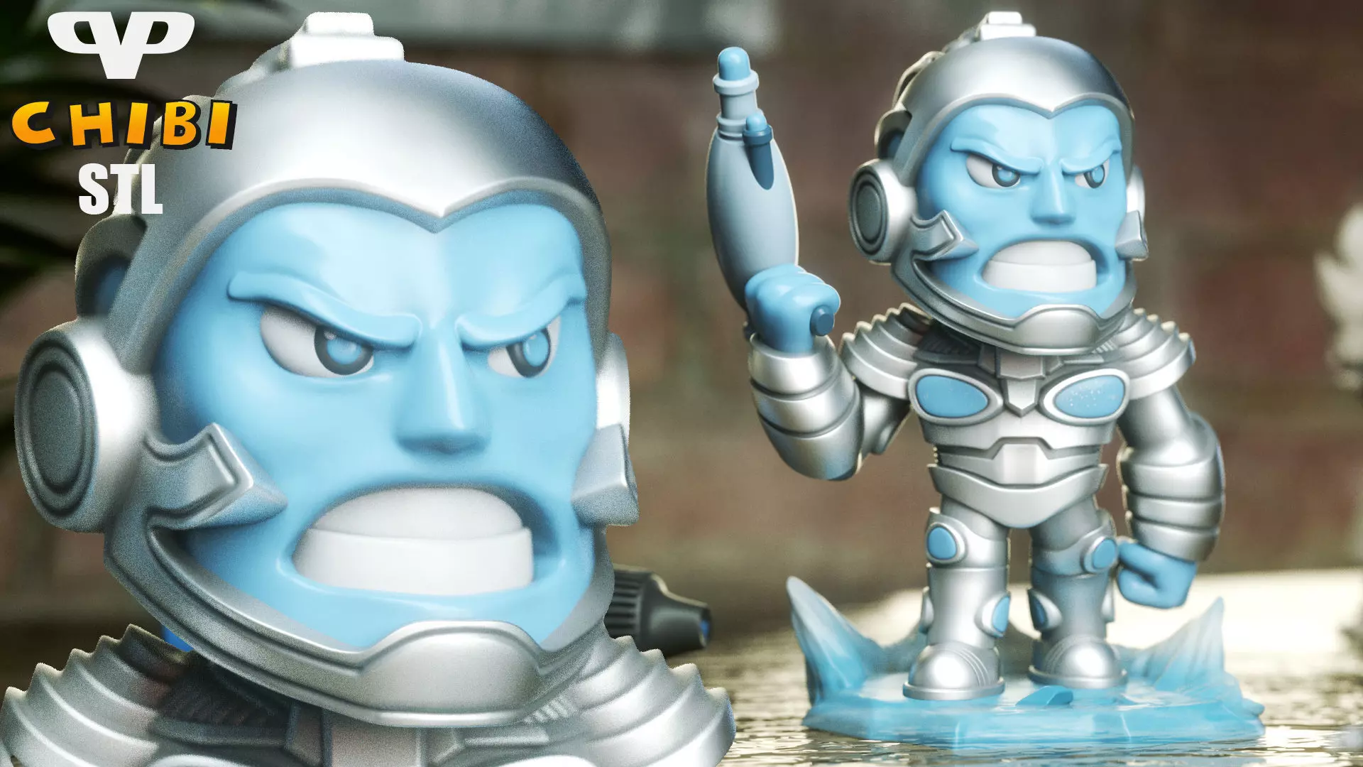 Mr Freeze Chibi STL for 3D Printing ChibiSTL 3DXM 3D print model_0