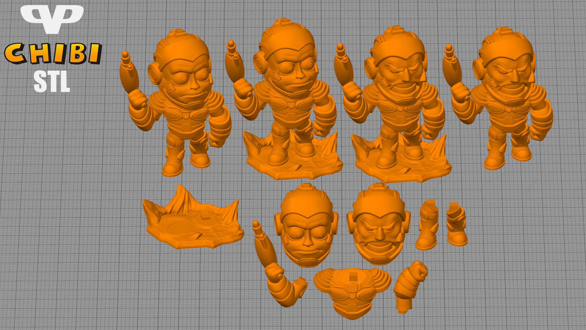 Mr Freeze Chibi STL for 3D Printing ChibiSTL 3DXM 3D print model_2