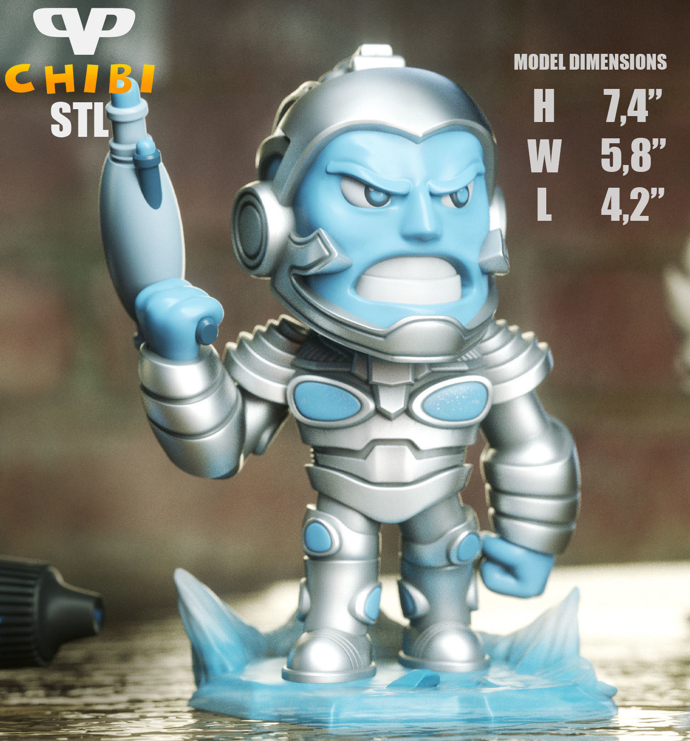 Mr Freeze Chibi STL for 3D Printing ChibiSTL 3DXM 3D print model_3