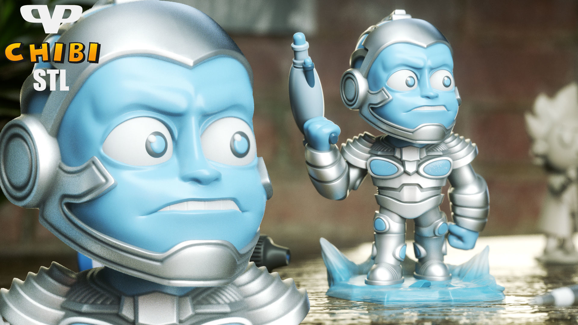 Mr Freeze Chibi STL for 3D Printing ChibiSTL 3DXM 3D print model_1