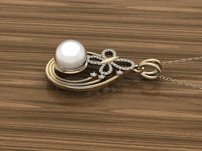 Jewelry Pendant with Pearl 3D print model