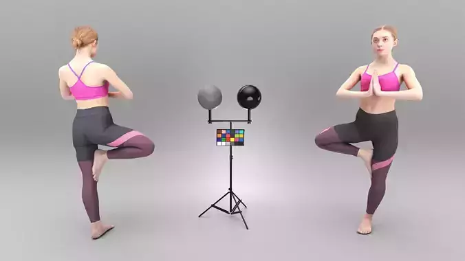Young woman practicing yoga 351 Low-poly 3D model