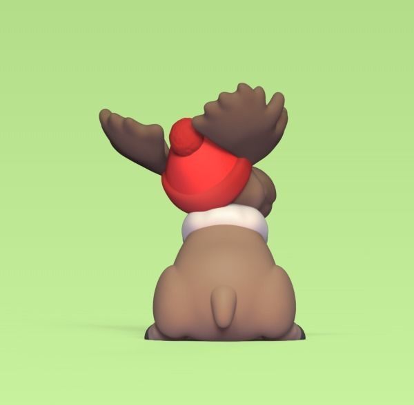 Moose Winter Cap 3D print model_3
