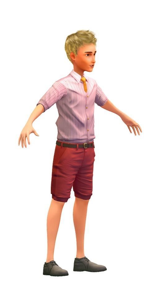 Cartoon High Poly Subdivision Avatar 015 Low-poly 3D model_3