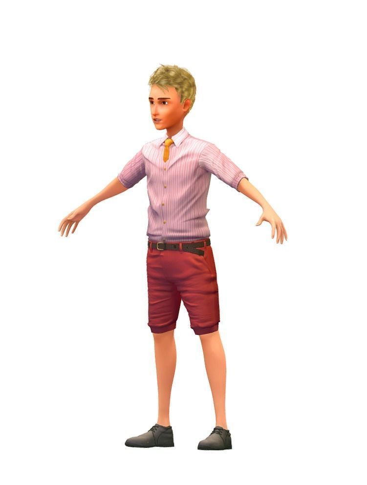 Cartoon High Poly Subdivision Avatar 015 Low-poly 3D model_2