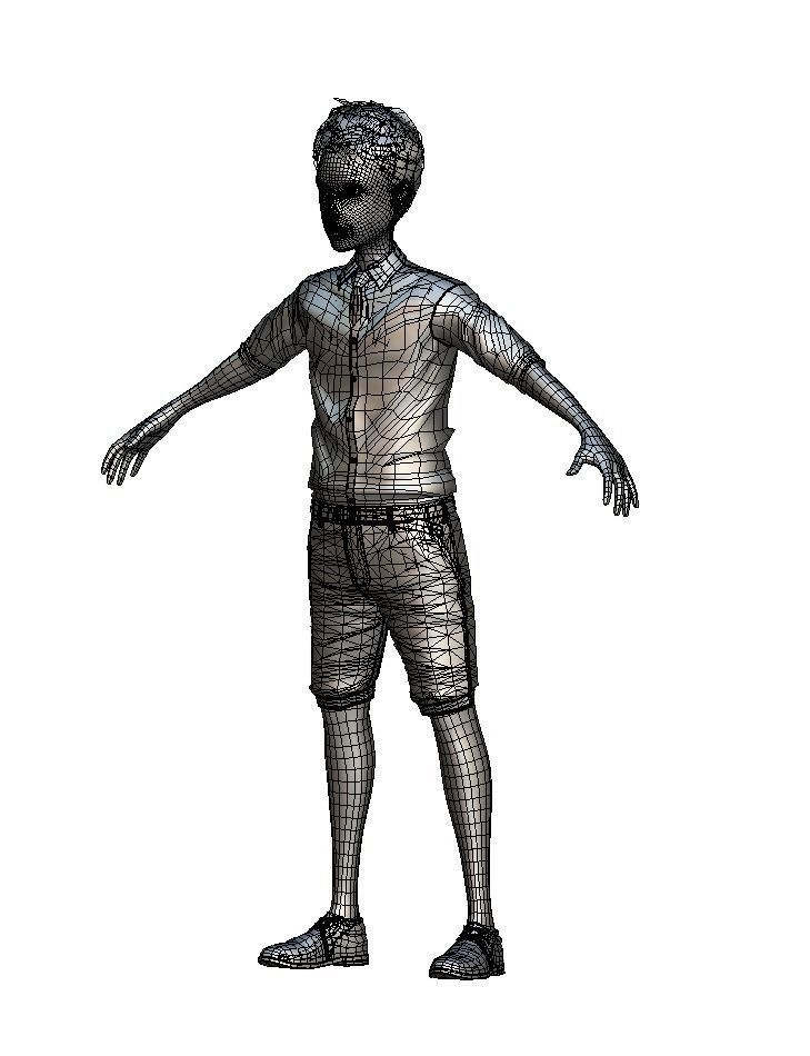 Cartoon High Poly Subdivision Avatar 015 Low-poly 3D model_6