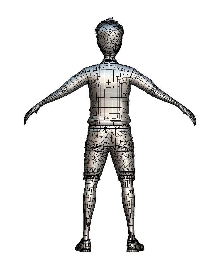 Cartoon High Poly Subdivision Avatar 015 Low-poly 3D model_4