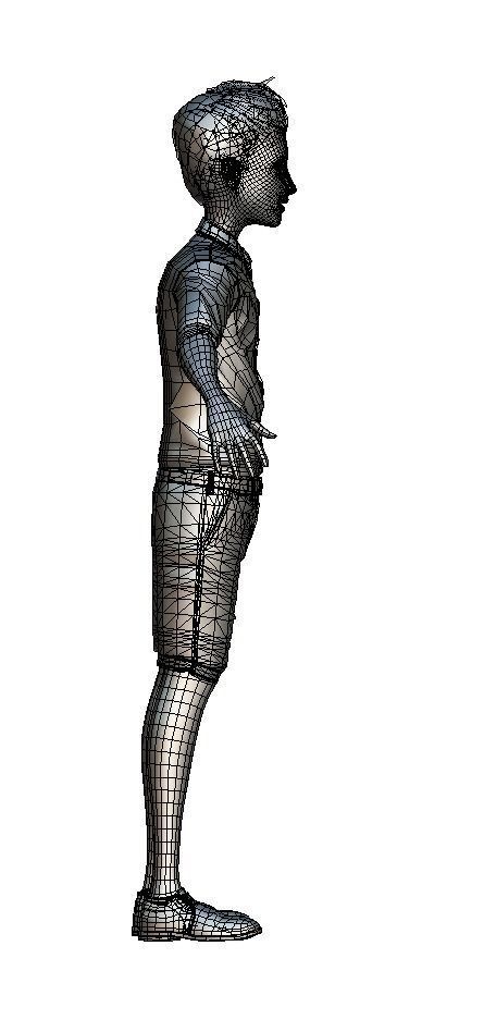 Cartoon High Poly Subdivision Avatar 015 Low-poly 3D model_5