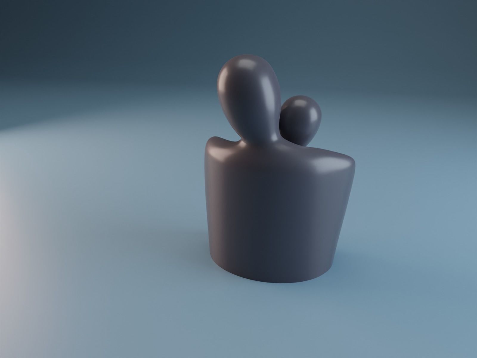 Nordic Couple Sculpture 3D print model_3