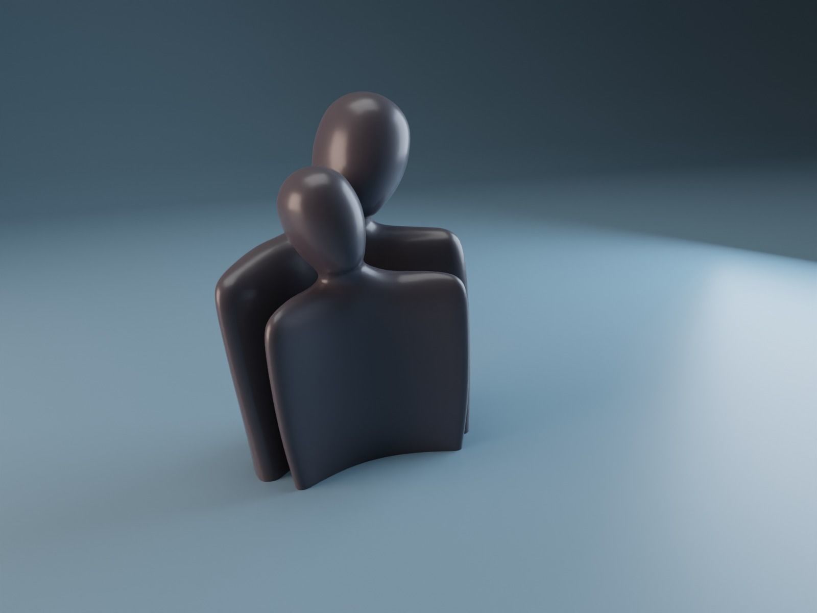 Nordic Couple Sculpture 3D print model_2