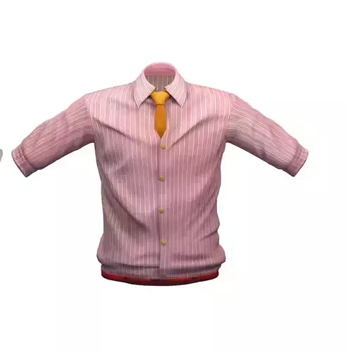 Cartoon High Poly Subdivision Striped Shirt