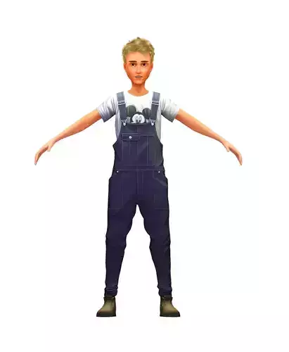 Cartoon Low Poly Style Avatar 016 Low-poly 3D model
