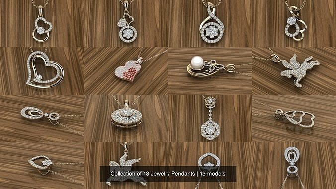 Collection of 13 Jewelry Pendants 