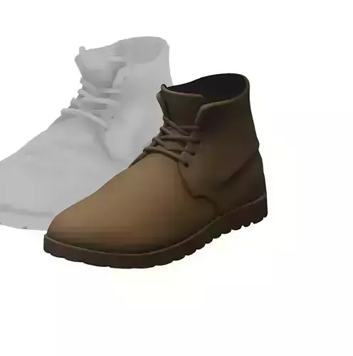 Cartoon High Poly Subdivision Grey Boots