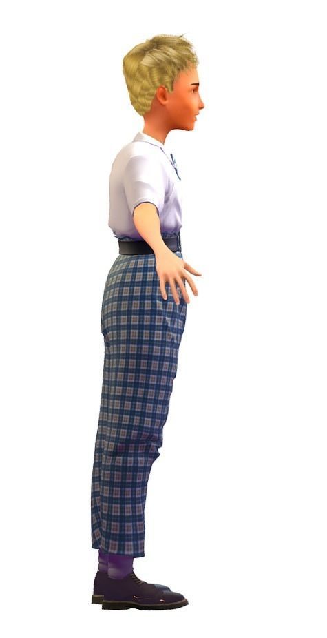 Cartoon High Poly Subdivision Avatar 017 3D Model Low-poly 3D model_2