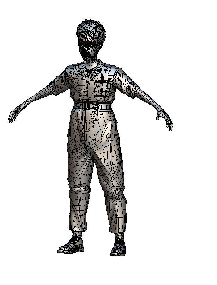 Cartoon High Poly Subdivision Avatar 017 3D Model Low-poly 3D model_4