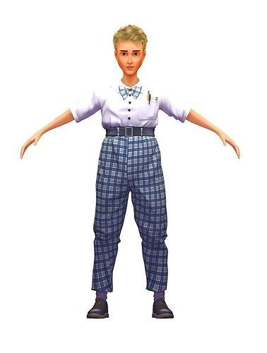 Cartoon High Poly Subdivision Avatar 017 3D Model Low-poly 3D model