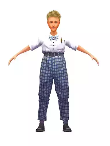 Cartoon High Poly Subdivision Avatar 017 3D Model Low-poly 3D model