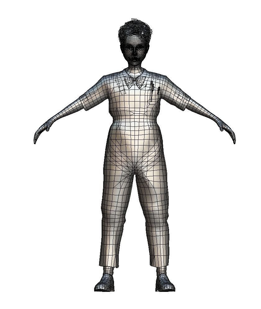 Cartoon Low Poly Style Avatar 017 3D Model Low-poly 3D model_3